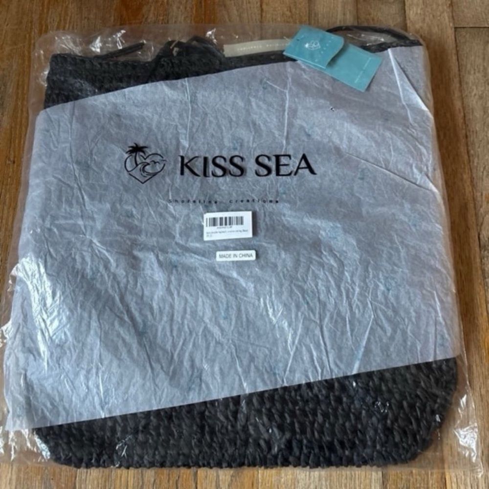 Black Textured Tote Bag